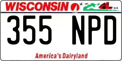 WI license plate 355NPD