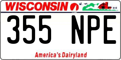 WI license plate 355NPE