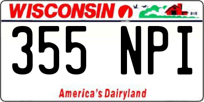 WI license plate 355NPI