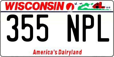 WI license plate 355NPL
