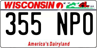 WI license plate 355NPO