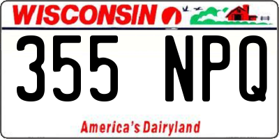 WI license plate 355NPQ
