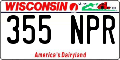 WI license plate 355NPR