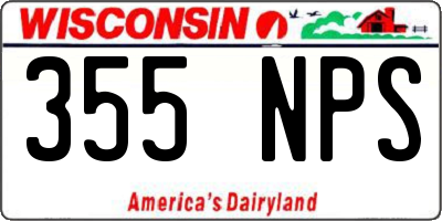 WI license plate 355NPS
