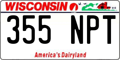 WI license plate 355NPT