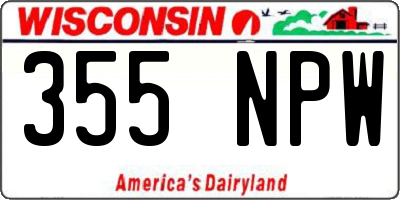 WI license plate 355NPW