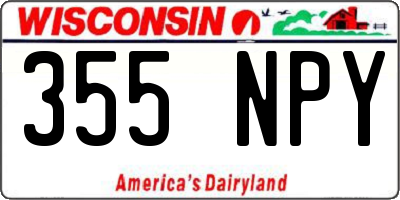 WI license plate 355NPY