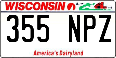 WI license plate 355NPZ