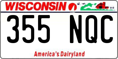 WI license plate 355NQC