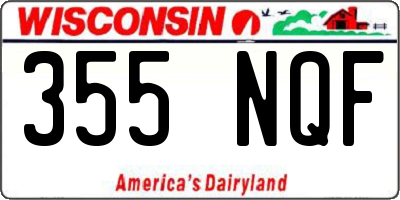 WI license plate 355NQF