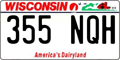 WI license plate 355NQH