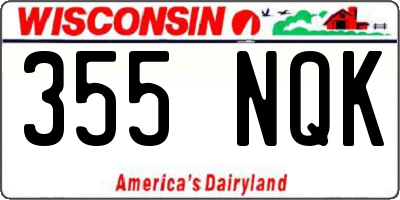 WI license plate 355NQK