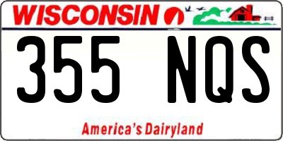 WI license plate 355NQS