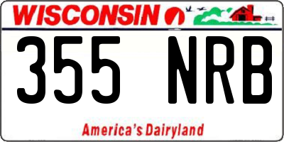 WI license plate 355NRB