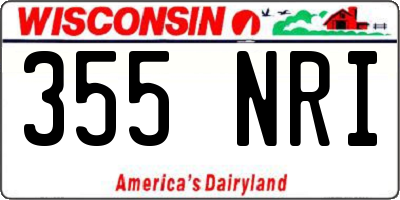 WI license plate 355NRI