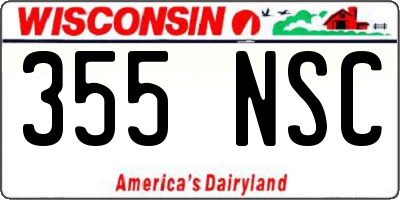 WI license plate 355NSC