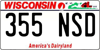 WI license plate 355NSD