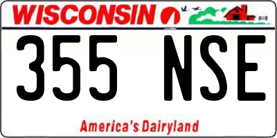 WI license plate 355NSE