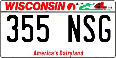 WI license plate 355NSG