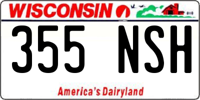 WI license plate 355NSH