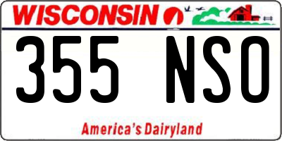 WI license plate 355NSO