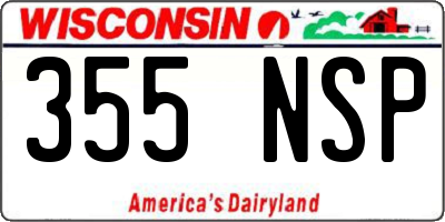 WI license plate 355NSP