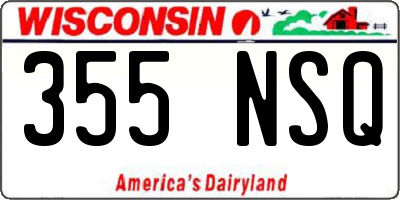 WI license plate 355NSQ