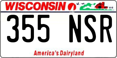 WI license plate 355NSR