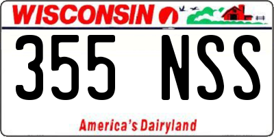 WI license plate 355NSS