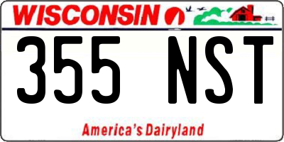 WI license plate 355NST
