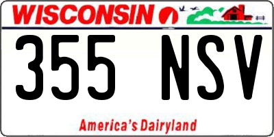 WI license plate 355NSV