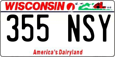 WI license plate 355NSY
