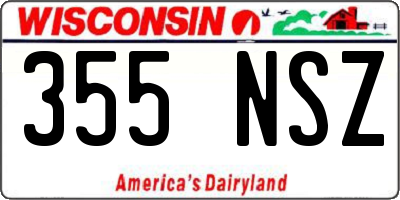 WI license plate 355NSZ
