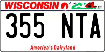 WI license plate 355NTA