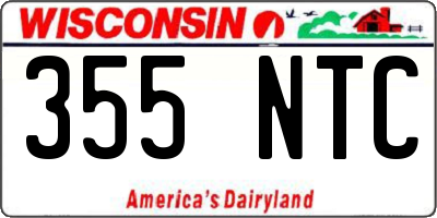 WI license plate 355NTC