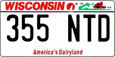 WI license plate 355NTD