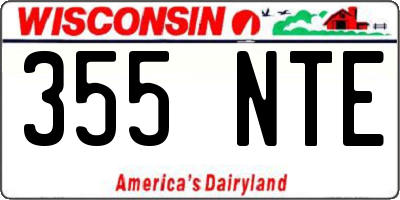 WI license plate 355NTE