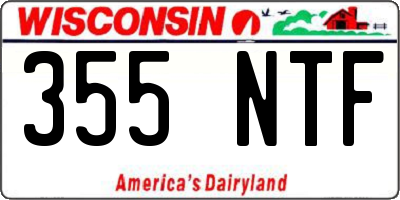 WI license plate 355NTF