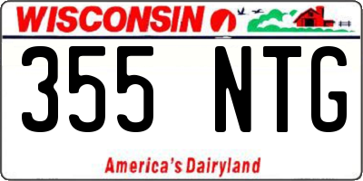 WI license plate 355NTG