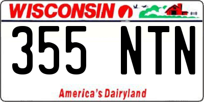 WI license plate 355NTN