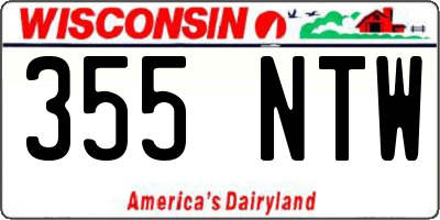 WI license plate 355NTW