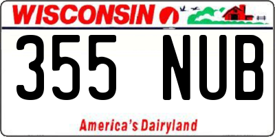 WI license plate 355NUB