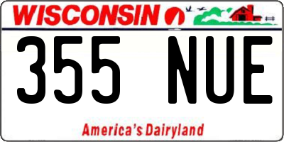 WI license plate 355NUE