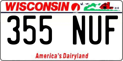 WI license plate 355NUF