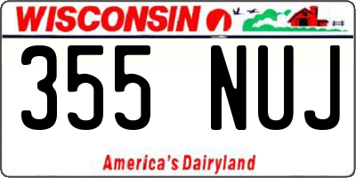 WI license plate 355NUJ