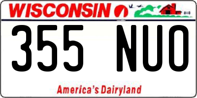 WI license plate 355NUO