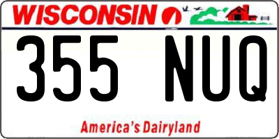 WI license plate 355NUQ
