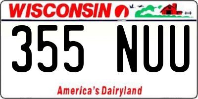 WI license plate 355NUU
