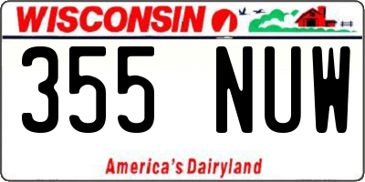 WI license plate 355NUW