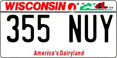 WI license plate 355NUY